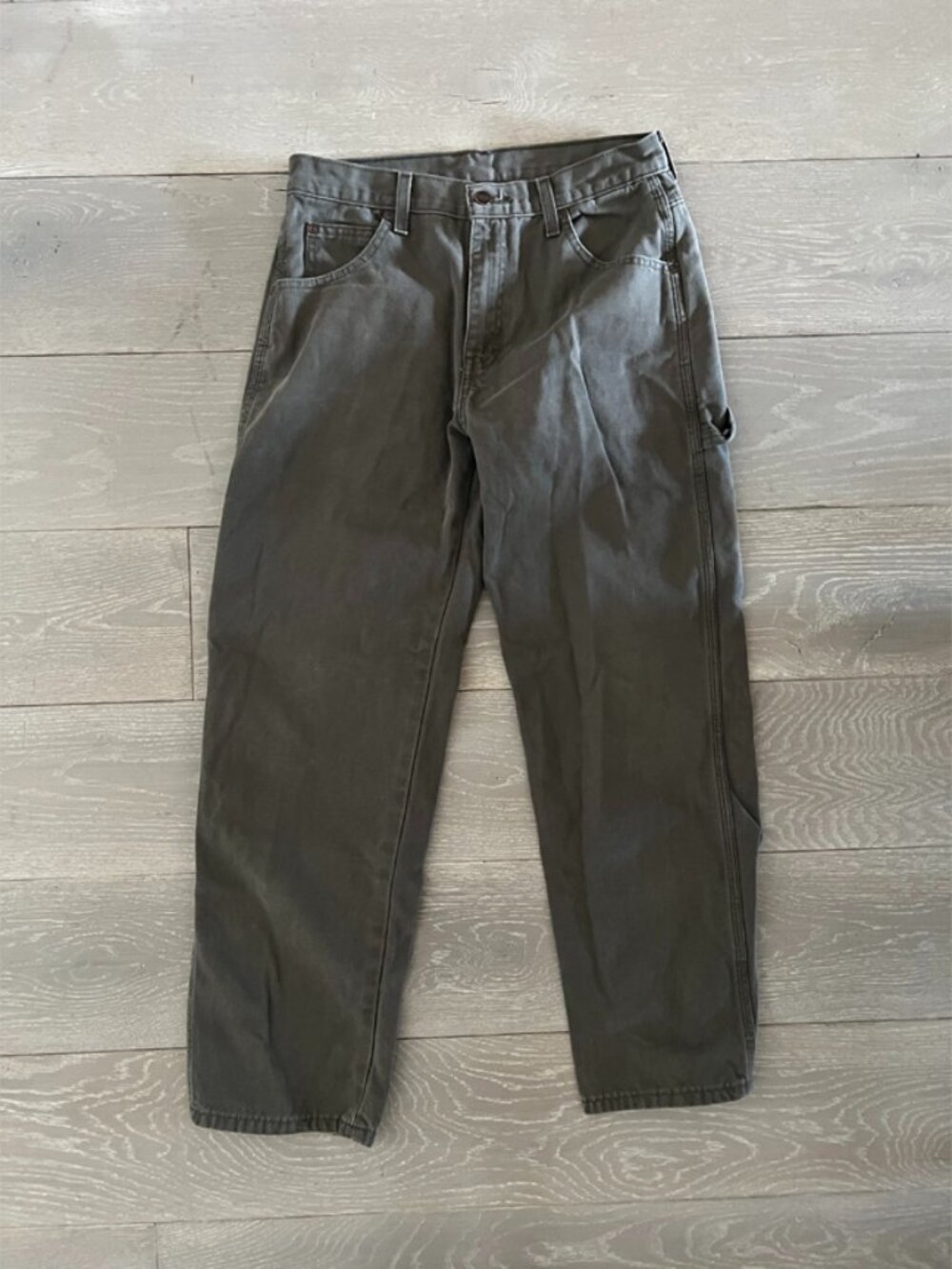 Dickies Duck Canvas Carpenter Pants, Olive Green, 30x30
